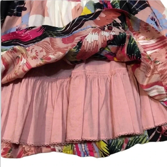Anthropologie Leifsdottir Printed Pink Skirt Sz 2 - Picture 3 of 9